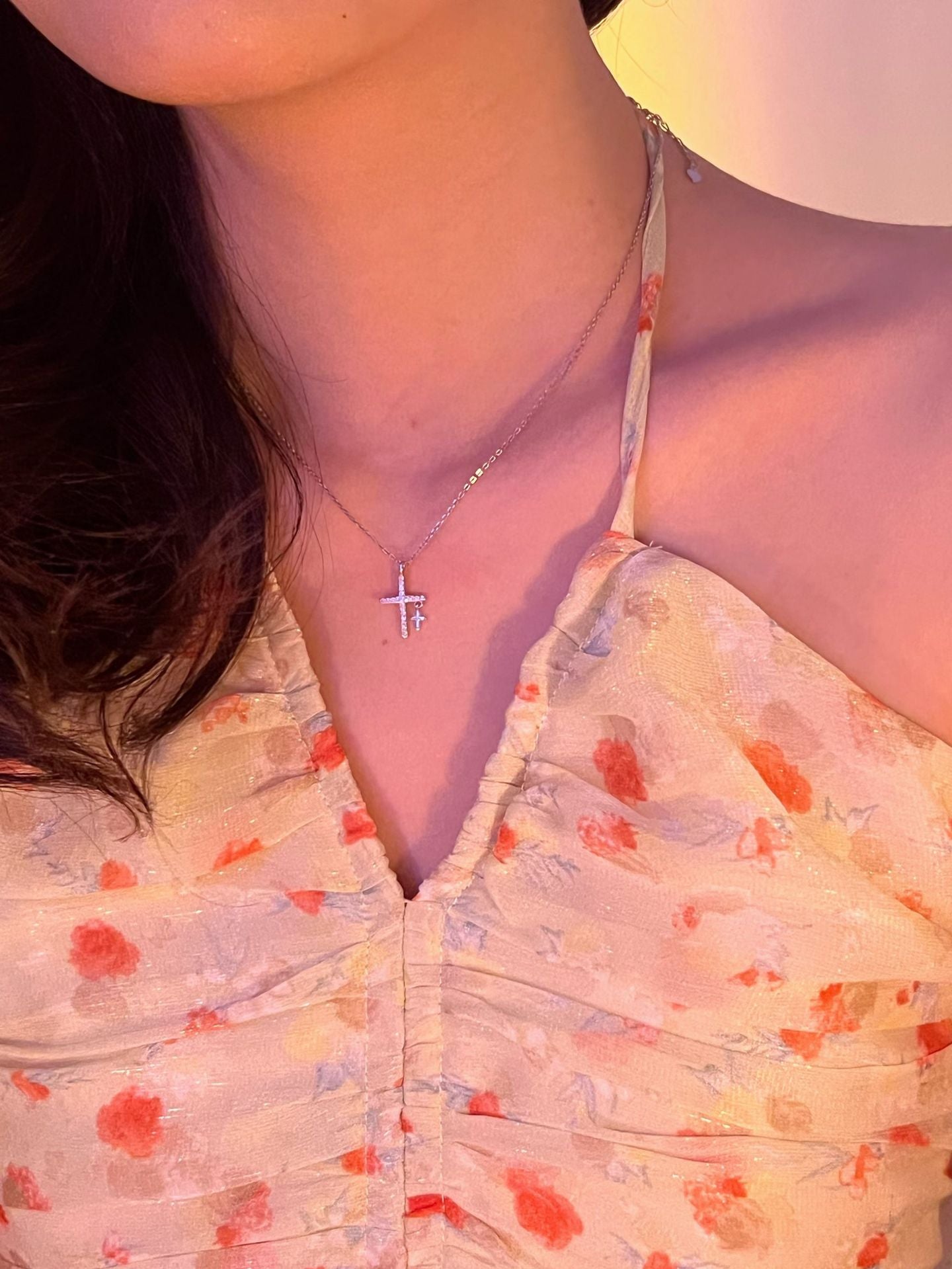 Cadena de Cruz Grande con Mini Cruz Colgante ✨