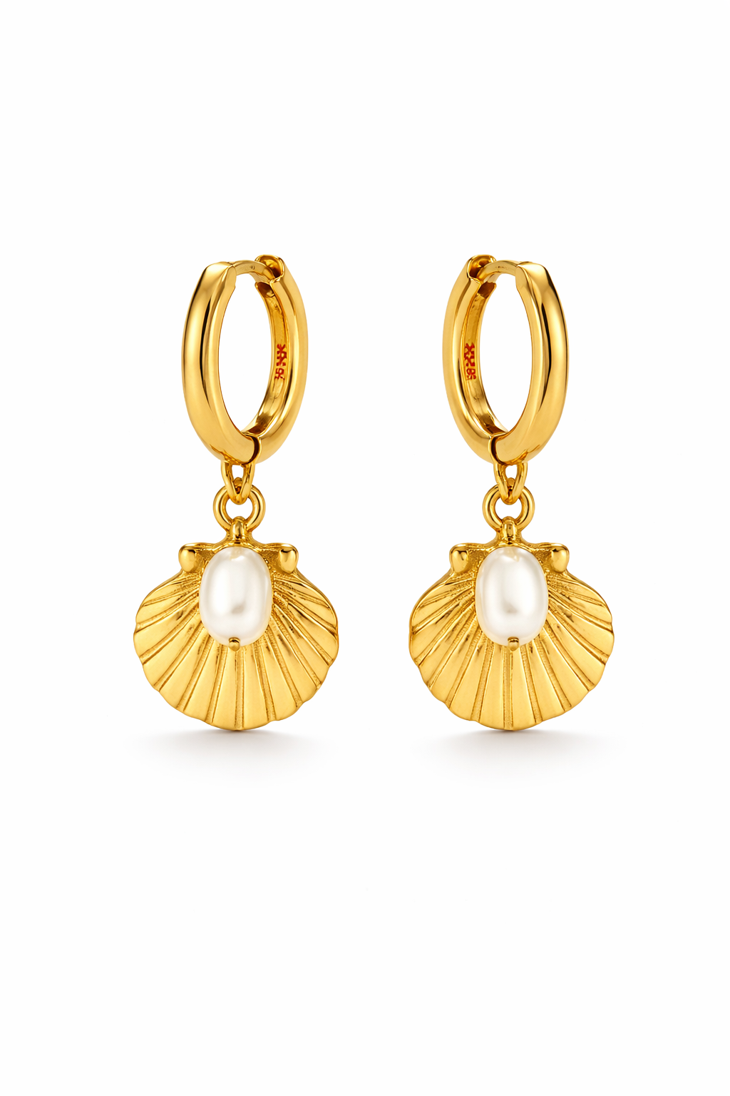 Argollas de Concha con Perla 🤍