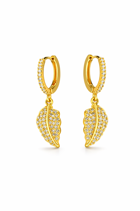 Argollas de Hojas con Zirconias ✨