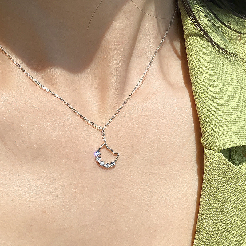 Cadena Silueta de Gato💙