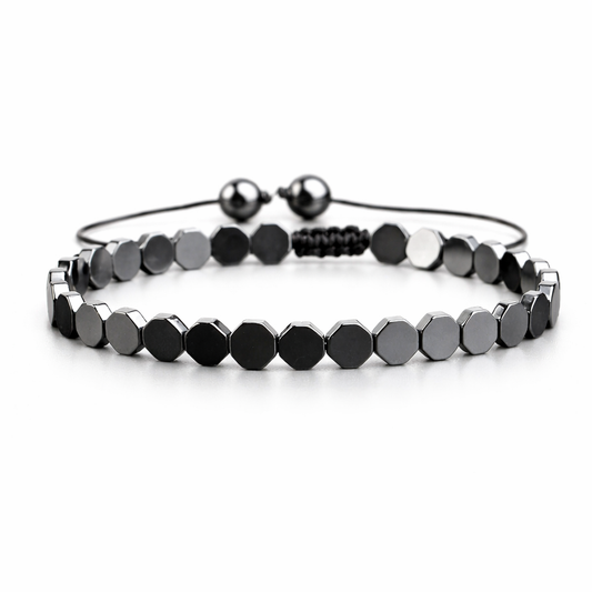 Pulsera Hematita Hexágono