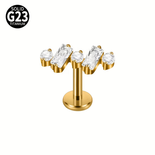 Titanio Flat Back piedras combinadas