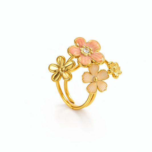 Anillo Cuatro Flores