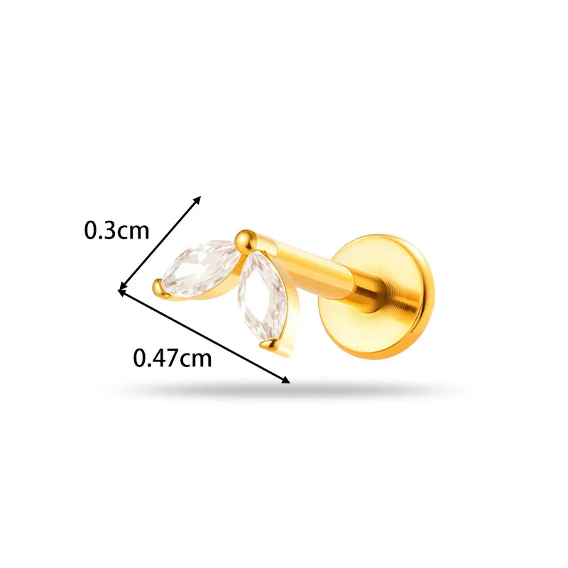 Piercing Titanio Flat Back Bunny Ears 🐰