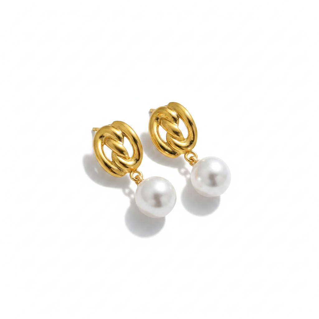Aretes Lazo Perla 🎀