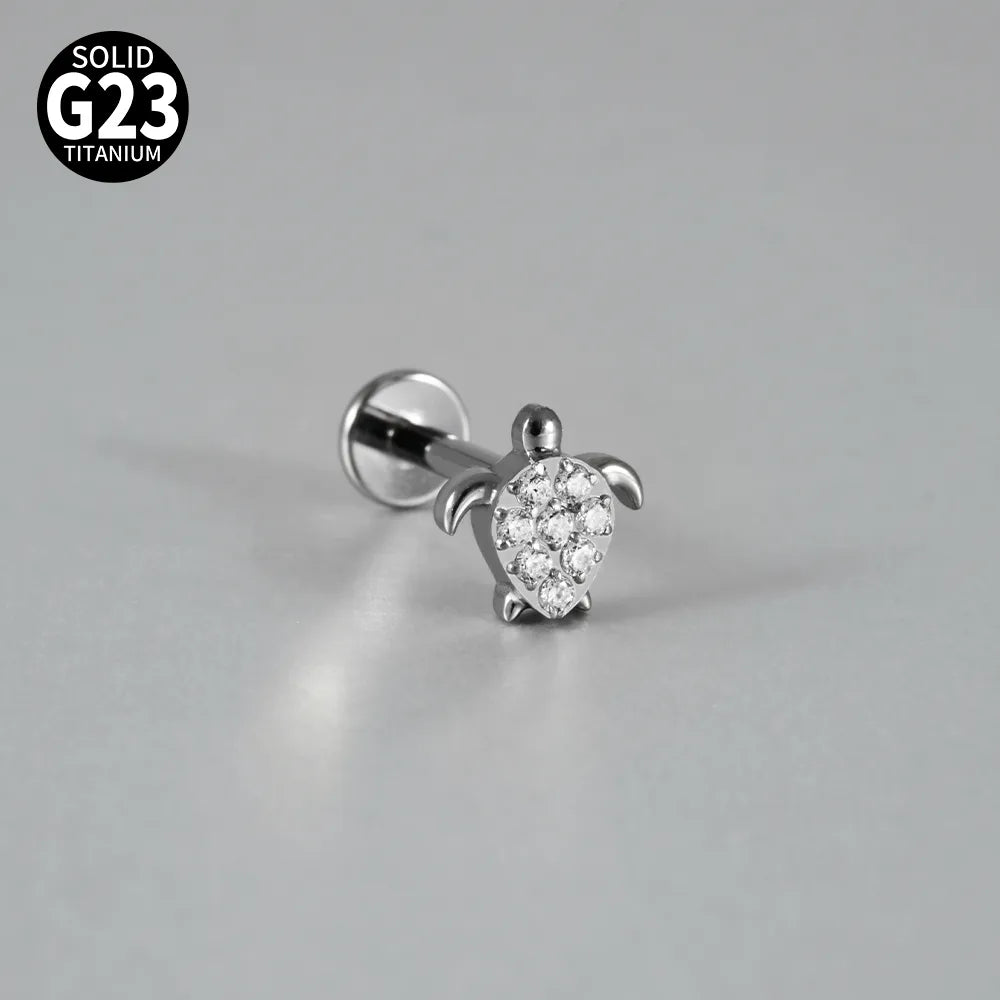 Piercing Flatback tortuga de mar plateada 🐢
