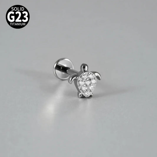 Piercing Flatback tortuga de mar plateada 🐢
