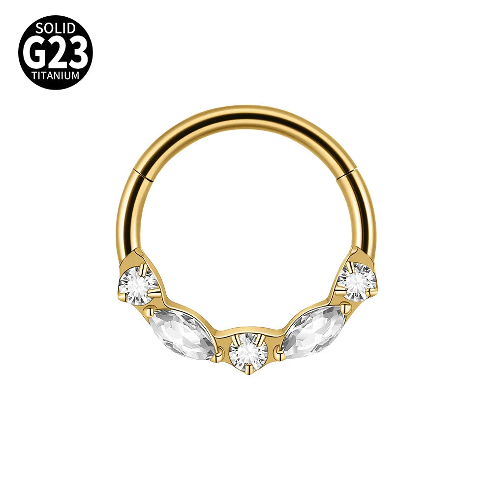 Argolla Daith Titanio Horse Eye Crystal ✨
