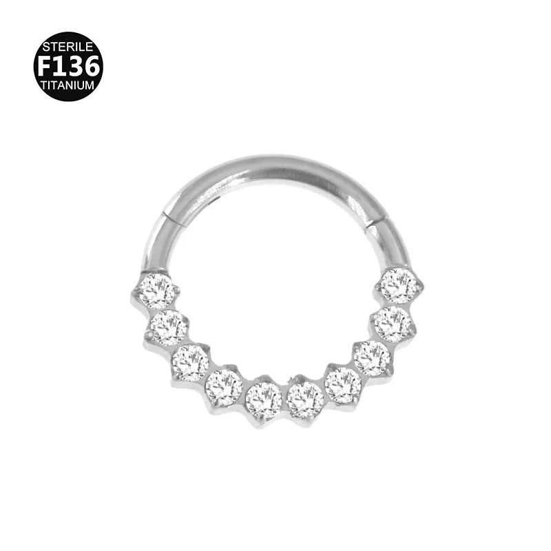Piercing argolla de 10 zirconia plateada 💎