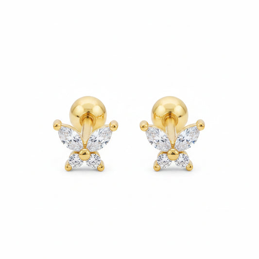Piercing Tiny Butterfly Baño de Oro 14K 🦋