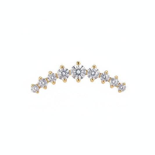 Titanio Flat Back Barra Crystal Gold ✨