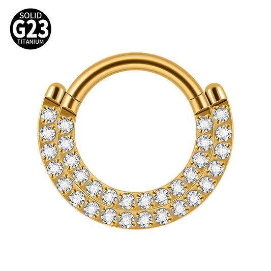 Piercing Argolla Doble Linea De Zirconia