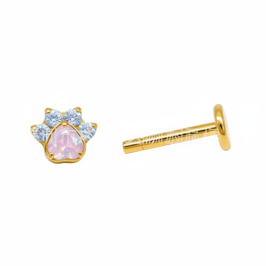 Titanio Flat Back Huellita Opal 🐾