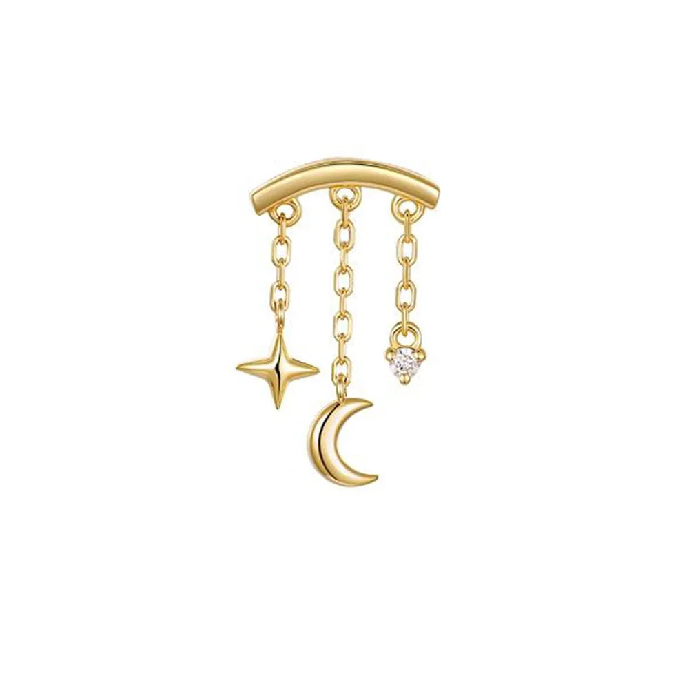 Piercing colgante  Destello Media Luna y Zirconia