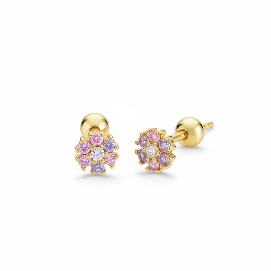 Piercing Rosa Bloom Baño de Oro 14K 🌸