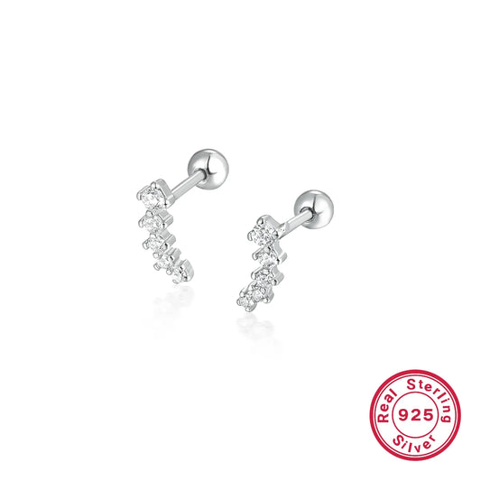 Piercing de plata media de zirconias ✨
