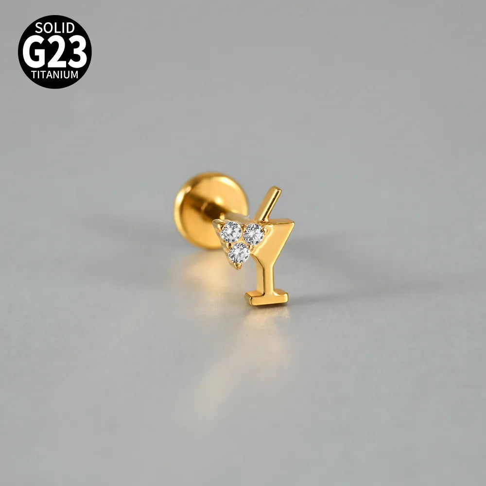 Piercing Flatback trago dorado ✨