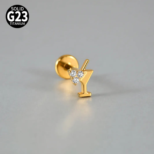 Piercing Flatback trago dorado ✨