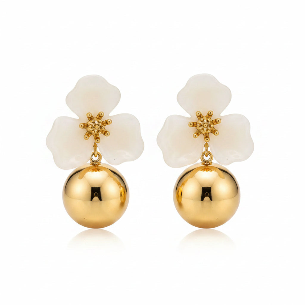 Aretes Flor Camelia 🤍