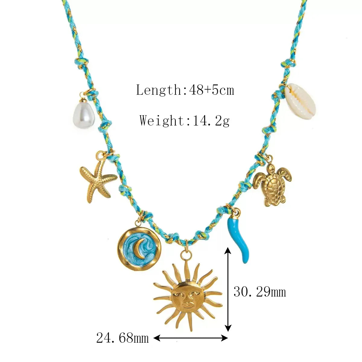 Collar Playero Multicharm en Hilo ✨