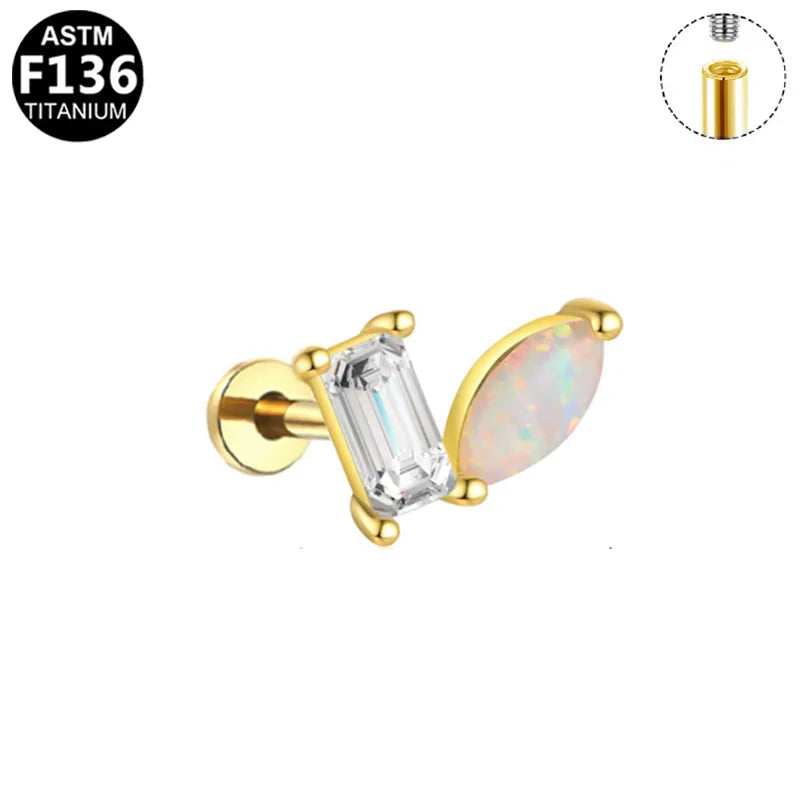 Titanio Flat Back Baguette Opal 🤍