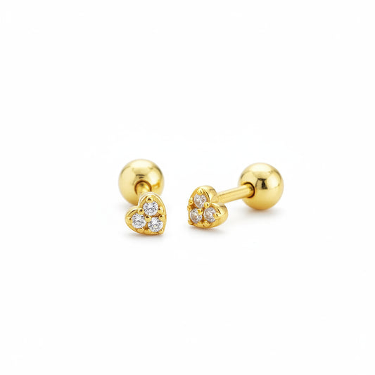 Piercing de plata mini corazón dorado 🫶