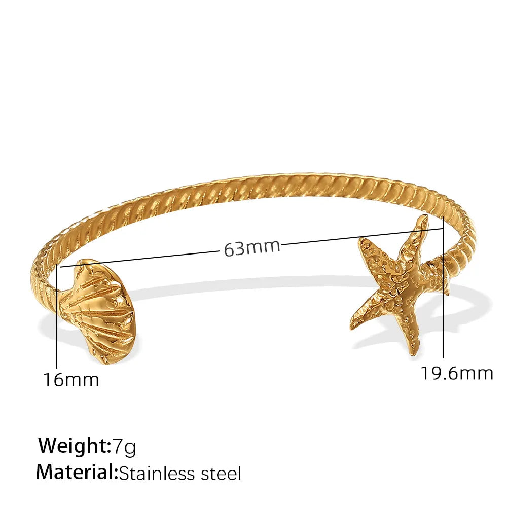 Bangle de Concha y Estrella Torcida 🐚