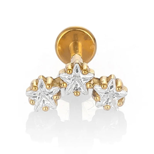 Piercing Flatback tres estrellas ⭐
