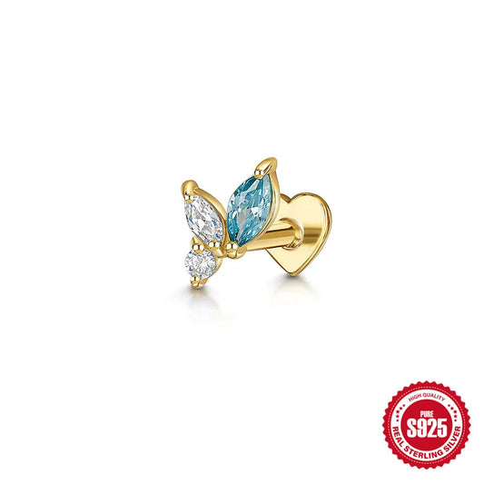 Piercing Flatback Aqua Trio 🩵