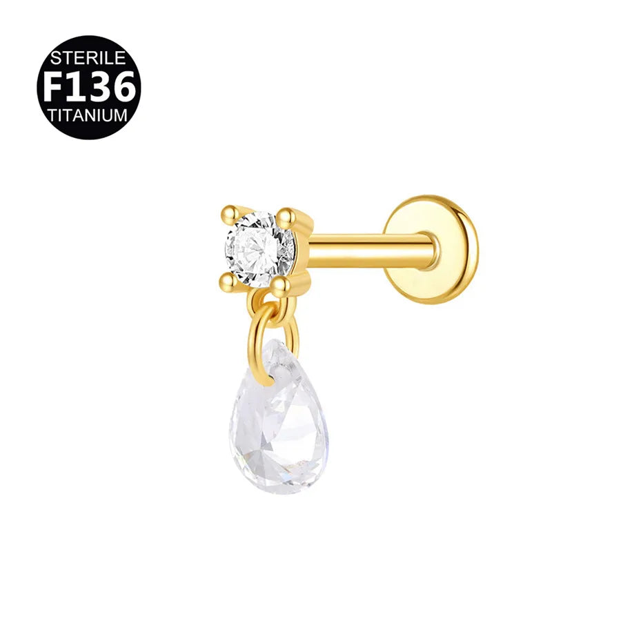 Titanio Flat Back Gota Crystal 💧