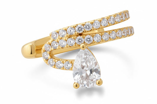 Earcuff doble Con Piedra Gota