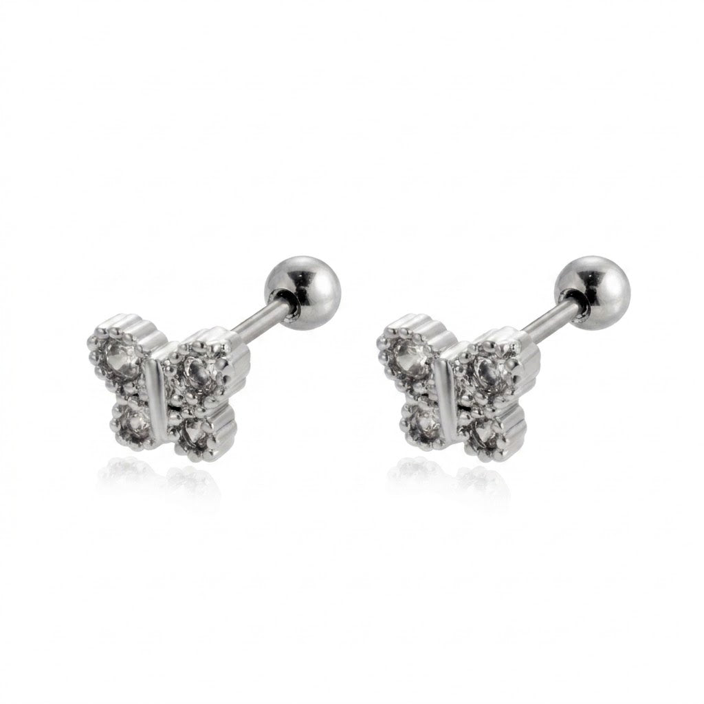 Piercing mariposa con 4 mariposas plateada 🦋