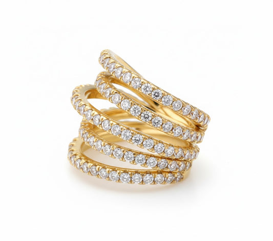 Earcuff 5 Filas De Zirconia Más Grande