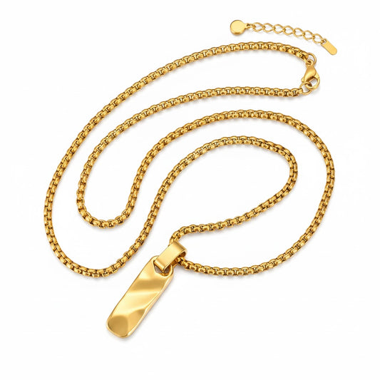 Cadena Placa Vertical Dorada